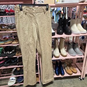 Work Order Womens Faux Ostrich Leather Pants Tan Beige Bootcut Size 10 USA Made